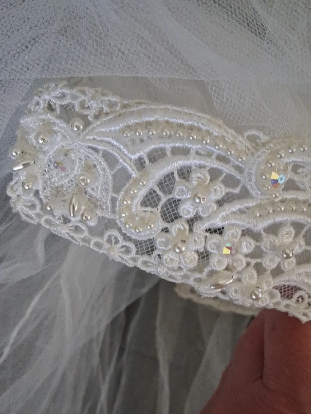 Vintage Bridal Headband with Veil 1980's 1990's - Picture 11 of 13